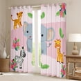 thumbnail image 2 of Manfei Cartoon Elephant Zebra Black Out Curtains,Cute Zoo Animal Curtains Pack of 2 (42x63 Each),Kawaii Giraffe Pink Flower Bedroom Curtains For Girls Kids,Breathable Home Decor, 2 of 6