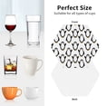 thumbnail image 6 of Lsque Lovely Penguin Pattern 4" Drink Coasters Set of 4, PVC Leather Absorbent Coasters, Table Coaster Set Decorative Coffee Cup Coasters Housewarming Gift -Hexagon, 6 of 6