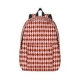 thumbnail image 2 of Rocae Red and Brown Squares for Durable Canvas Backpack Leisure Large Bag Travel Rucksack Multi-function Backpack Medium, 2 of 8