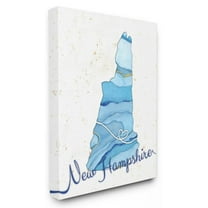 Stupell Industries New Hampshire Agate Blue US State Design Canvas Wall Art by Ziwei Li