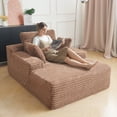 thumbnail image 4 of The Magic Home Fauteuil-Lit Surdimensionné en Velours Côtelé, Brun, 4 of 10