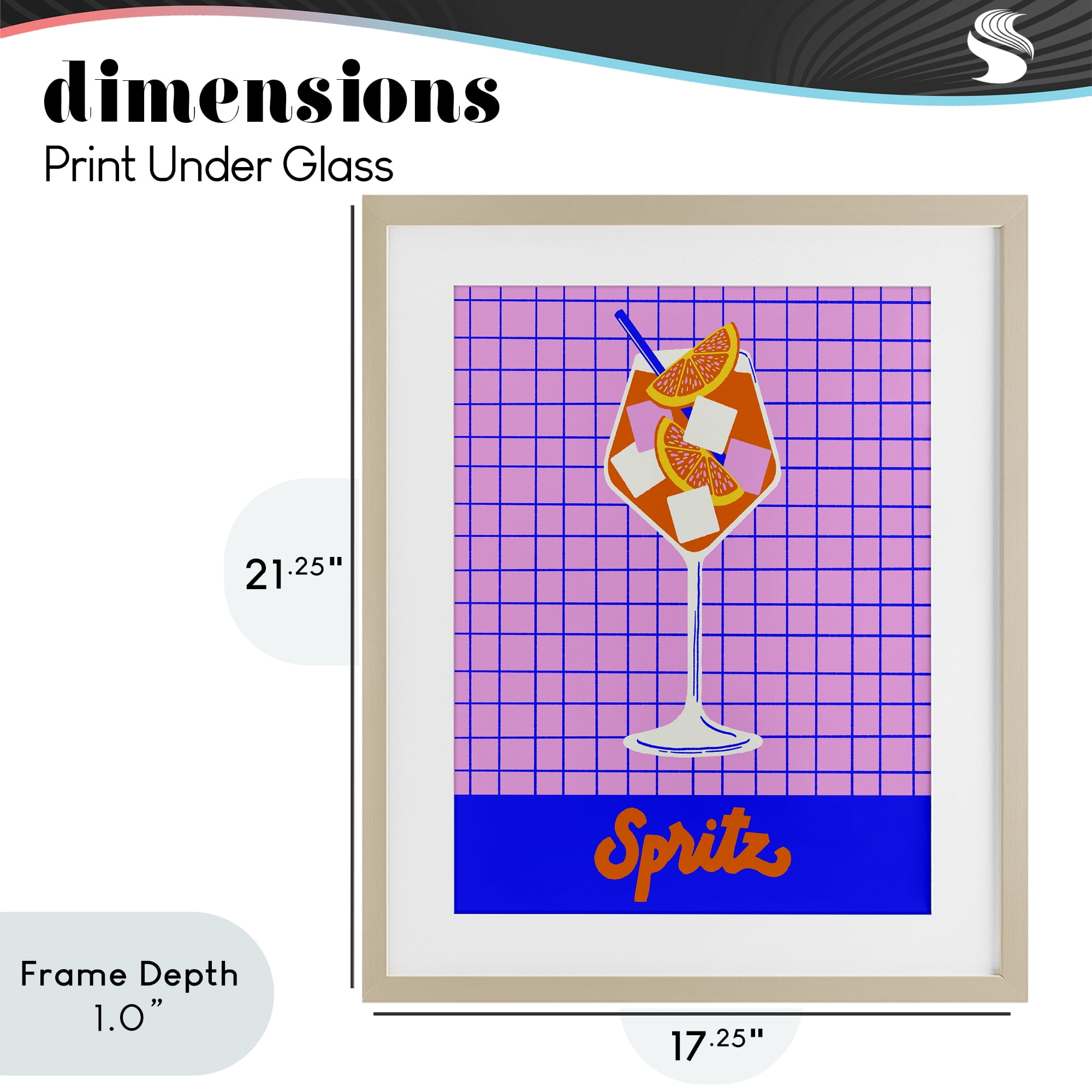 Stupell Industries Colorful Summer Spritz Drink Birch Framed Print Under Glass, design by Indira Prieto | IndySign
