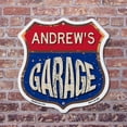 thumbnail image 4 of Andrew's Garage 12 inch X 12 inch Shield Shaped Commercial Grade Plastic Sign Weather Resistant, UV Protected To last, Gift for Dads and Uncles Classic Americana Crafted in the USA, 4 of 7