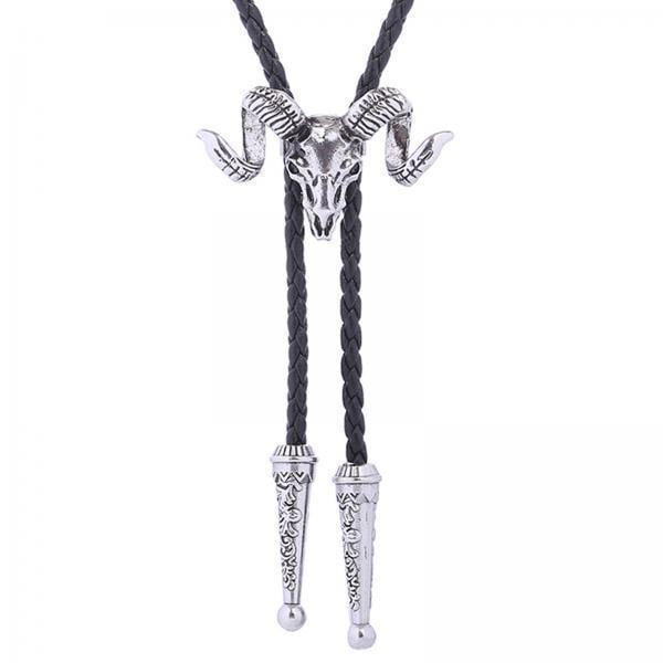 3xGoat Western Bolo Tie Cowboy Necktie Disfraz Hombre Mujer Plata