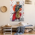 thumbnail image 2 of Japanese Tapestry, Samurai Tiger with Traditional Clothes Starburst Lines and Paint Stains Background, Wall Hanging for Bedroom Living Room Dorm Decor, 60W X 80L Inches, Multicolor, by Ambesonne, 2 of 5
