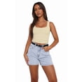 thumbnail image 3 of Womens Summer Square Neck Going Out Tops Ribbed Basic Tank Crop Workout Tops Yellow XL, 3 of 8