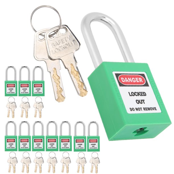 Cerradura De Seguridad Con Candado De 38 Mm, Candado De Bloqueo Y Etiquetado, Cerradura Eléctrica Con Nailon Reforzado Resistente A La Corrosión, De Acero Cromado Para