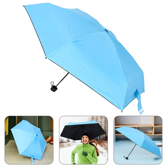 LOLIPPYY Compact Foldable Umbrella Blue Windproof Uv Sun Rain Protection