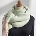 thumbnail image 7 of Bibifish Womens Scarf Solid Color Herringbone Pattern With Fringes Soft Lightweight Comfy Fall Winter Daily Wear Elegant Stylish Scarf, 7 of 7