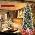 thumbnail image 3 of Patiojoy 7.5ft Evergreen Christmas Tree Hinged Artificial Xmas Tree w/ Snow Sprayed Branch Tips & Red Berry Clusters, 3 of 10