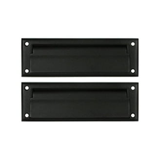 Baldwin Letter Box Plate In Black - Weatherproof Mail Slot Cover For Exterior Doors