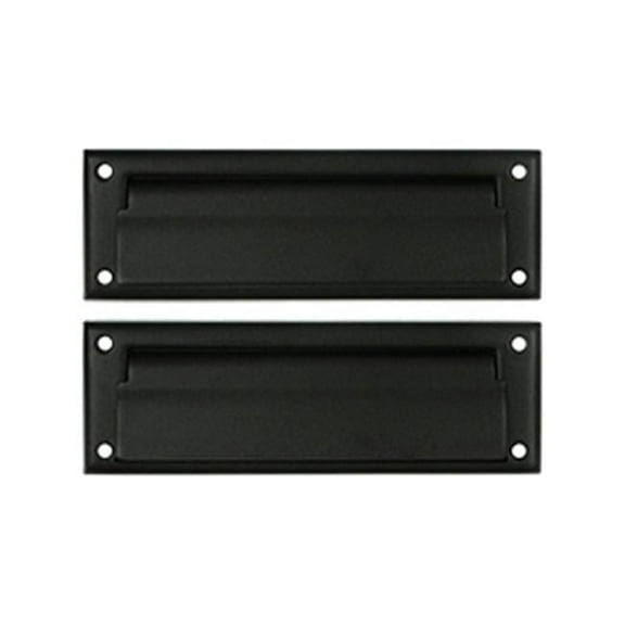 8.87 in. Mail Slot with Back Plate- Black - Solid
