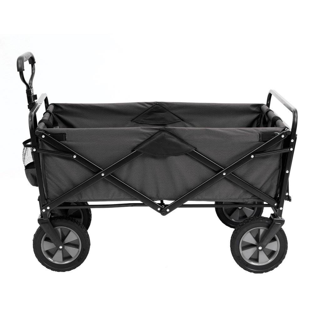 Mac Sports Collapsible Folding Outdoor Garden Utility Wagon Cart w/ Table,  Grey