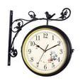 thumbnail image 3 of Reloj de pared redondo de doble cara con rotación de 360 ​​grados, silencioso, con esfera de 25 cm. negro, 3 of 9