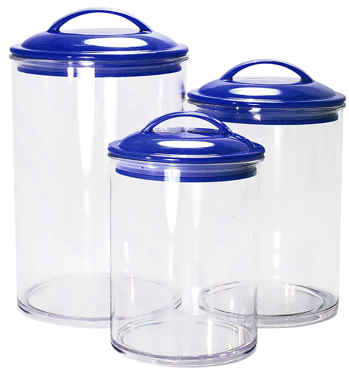 Acrylic Canister set of 3, Indigo