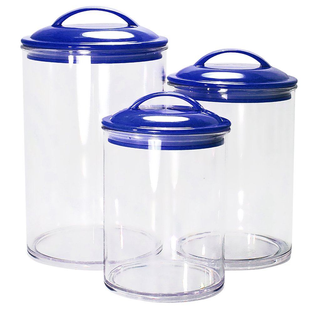 Acrylic Canister set of 3, Indigo