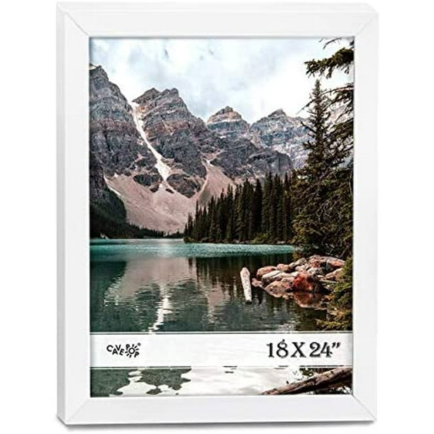 18X24 Inch White Wooden Picture Frame With Polished Plexiglass