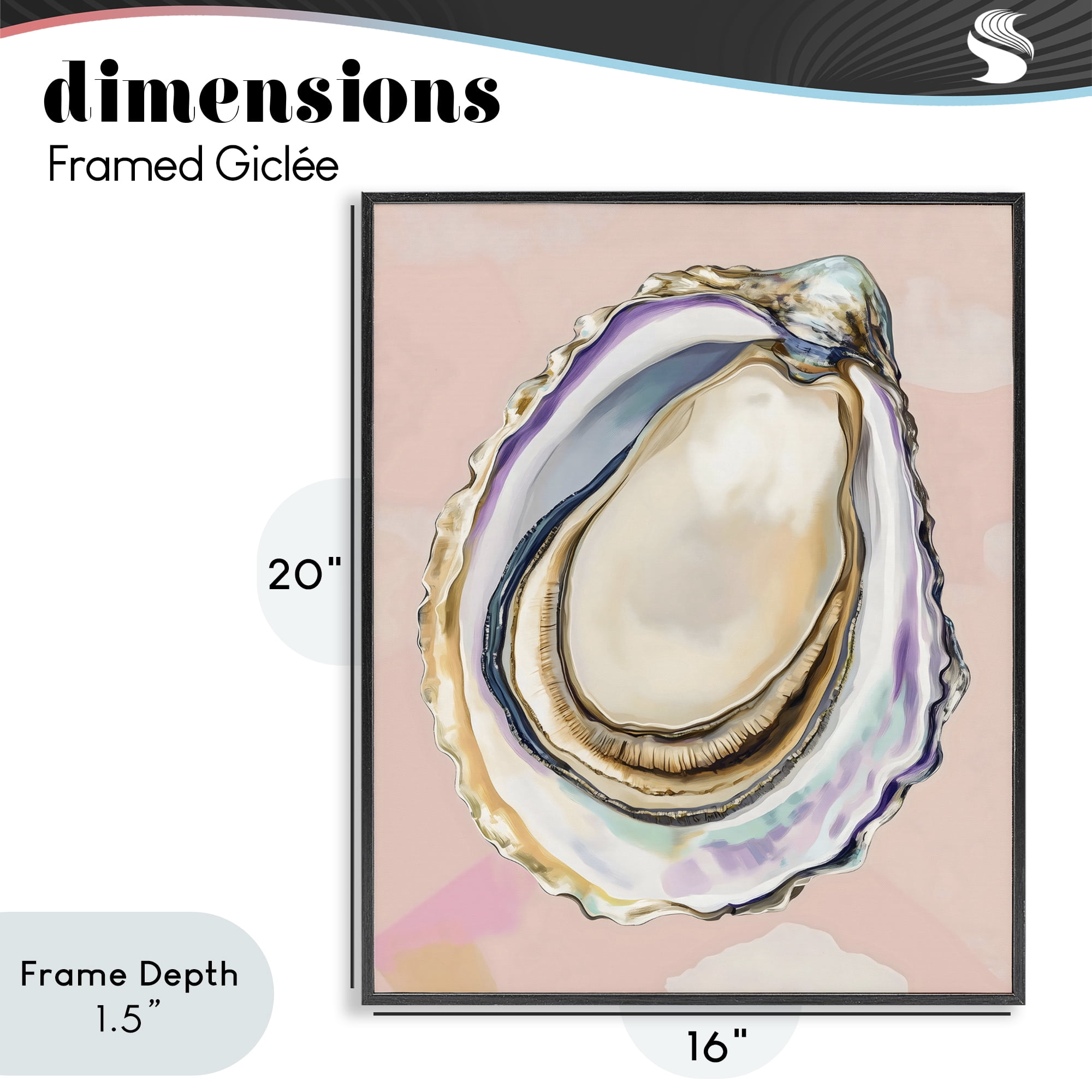 Stupell Industries Pink Oyster Shell Elegance Black Framed Giclee Art, design by The Prints Vibe