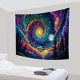 thumbnail image 2 of Blacklight Galaxy Tapestry Trippy Starry Night Tapestries Magical Forest Trees Mountain Tapestry Wall Hanging Background for Bedroom,60Wx40H, 2 of 5