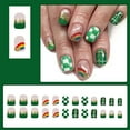 thumbnail image 1 of Uñas postizas (24 unidades) para el Día de San Patricio. Uñas postizas, adhesivos para uñas, adhesivos de larga duración para uñas completas., 1 of 8