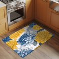 thumbnail image 2 of 2x3 Ft Entryway Area Rug, Blue Yellow Spring Floral Kitchen Rug Runner Washable Floor Mat, Summer Botanical Elegant Non Slip Indoor Door Mat Throw Carpet for Bathroom Living Room Bedroom, 2 of 8