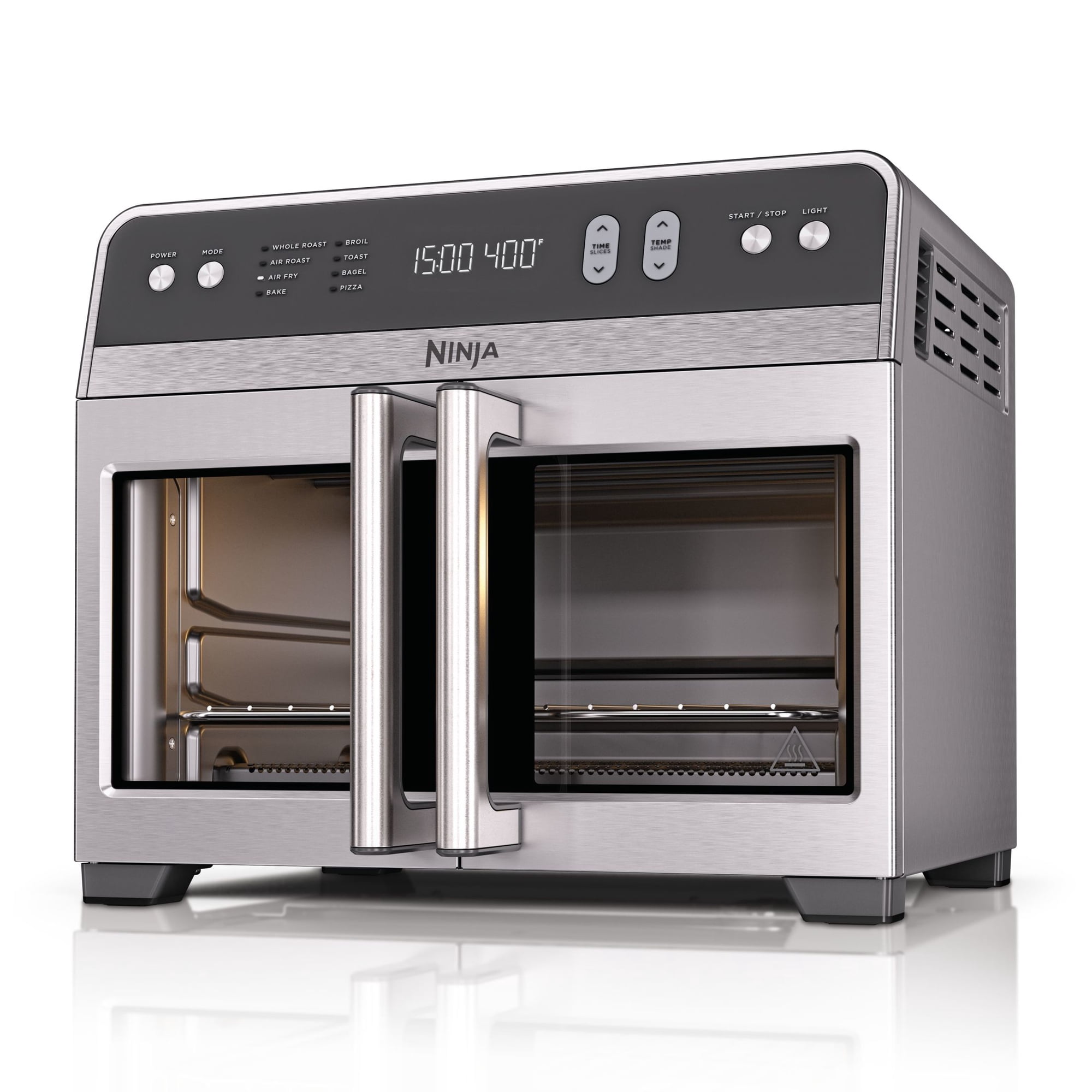 Ninja French Door 8-in-1 Countertop Oven, with Smart Surroundair Technology and Air Fry Function, Dishwasher Safe, 6 Pieces, FO100 Silver
