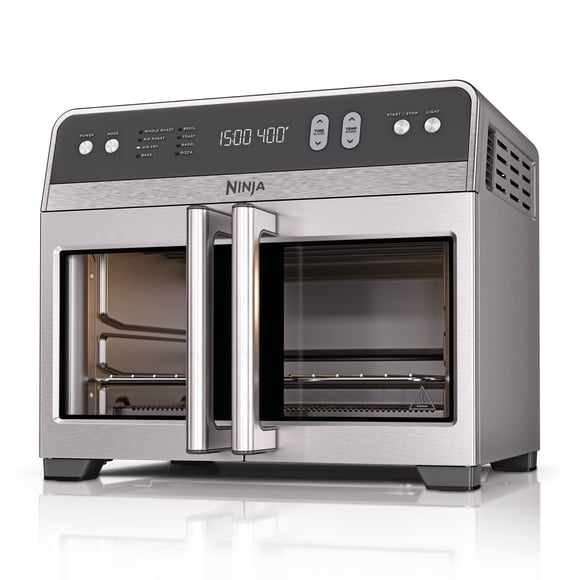 Ninja French Door 8-in-1 Countertop Oven, with Smart Surroundair Technology and Air Fry Function, Dishwasher Safe, 6 Pieces, FO100 Silver