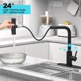 thumbnail image 4 of Grifo de cocina AVSIILE negro mate con pulverizador desplegable, 4 of 9