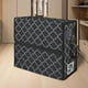 thumbnail image 3 of Caja de almacenamiento de edredones con cremallera y asa para sábanas, mantas, edredones (negro), 3 of 8