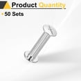 thumbnail image 3 of Uxcell 50set Chicago Screw M5 x 22mm 24mm Length Metal Phillips Nail Rivet Stud Screw Bolts Rivets Binding Post Screw for DIY Leather Belt Bag Craft Bookbinding, White, 3 of 7