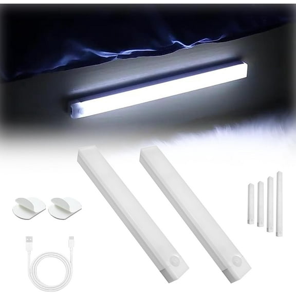 Punch-Free Smart Sensor Magnetic Rechargeable LED Lights,3.93/7.87/11.81/19.68 Inch Under Cabinet Lighting with Motion Sensor,Wireless,Cool White & Warm White for Kitchen,Stairs,Wardrobe