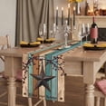 thumbnail image 2 of Table Runners 70 Inches Long Dress Scarves, Texas Star Vintage Farmhouse Coffee/Dining/Kitchen Table Decor, Holiday Table Runner, Berry Turquoise Green Brown Wooden 13x70 Inch, 2 of 9