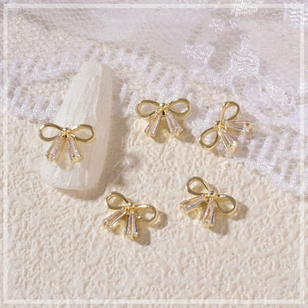 

3D Metal Zircon Nail Art Jewelry for Butterfly Bow Chain Pendant Nails Decoratio