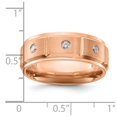 thumbnail image 4 of Auriga Fine Jewelry Stainless Steel Brushed and Polished Rose IP-plated with CZ 8mm Men's Band Size 12.5, 4 of 7