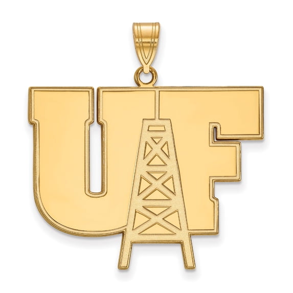 10k Yellow Gold LogoArt Official Licensed Collegiate University of Findlay (UF) XL Pendant
