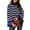 D Blue, variant on DOKOTOO Pullover Sweaters for Women Casual Loose Long Sleeve Mock Neck Ribbed Jumper Sweaters Chunky Knit Baggy Fall Striped Sweater Top Size Large US12-14