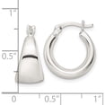 thumbnail image 3 of Sterling Silver Polished Hoop Earrings (17.35 X 15.85) Made In India qe15937, 3 of 5