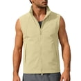thumbnail image 3 of Men's Solid Color Sleeveless Vest Jacket Nylon Spandex Stand Up Collar Full Zip Cardigan With Multiple Pockets Lightweight Outerwear Casual Daily Travel | Zenithor,Yellow 3XL, 3 of 9