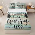 thumbnail image 2 of Erosebridal Happy Camping Camper Zipper Twin Comforter Sets with Fitted Sheet and 2 Pillowcases, Camp More Worry Less Printed Zipper Bedding Set, 2 of 7