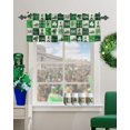 thumbnail image 2 of Rdsfhsp Window Valances Kitchen Rod Pocket Short Curtain Panels Retro St. Patrick's Day Gnome Shamrock Buffalo Checkered Valance Curtains for Living Room Bedroom, 2 of 5
