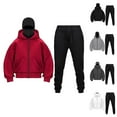thumbnail image 3 of Men's Tracksuit 2 Piece Full Zip Double Layer Hoodies Casual Jogging Gym Hoodie Suits Hip Hop Sweatshirts Athletic Sweatsuits Sets, 3 of 3