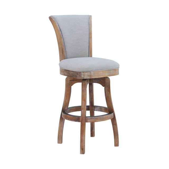 Tabouret Pivotant Raleigh de 30 Po en Lin Ivoire Mastic