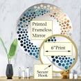 thumbnail image 3 of Designart "Vivid Liquid Art of Oceanic Charm I" Ocean Polka Dot Round Wall Mirror - Coastal Oval Printed Decorative Mirror - Multiple Color Options, 3 of 5