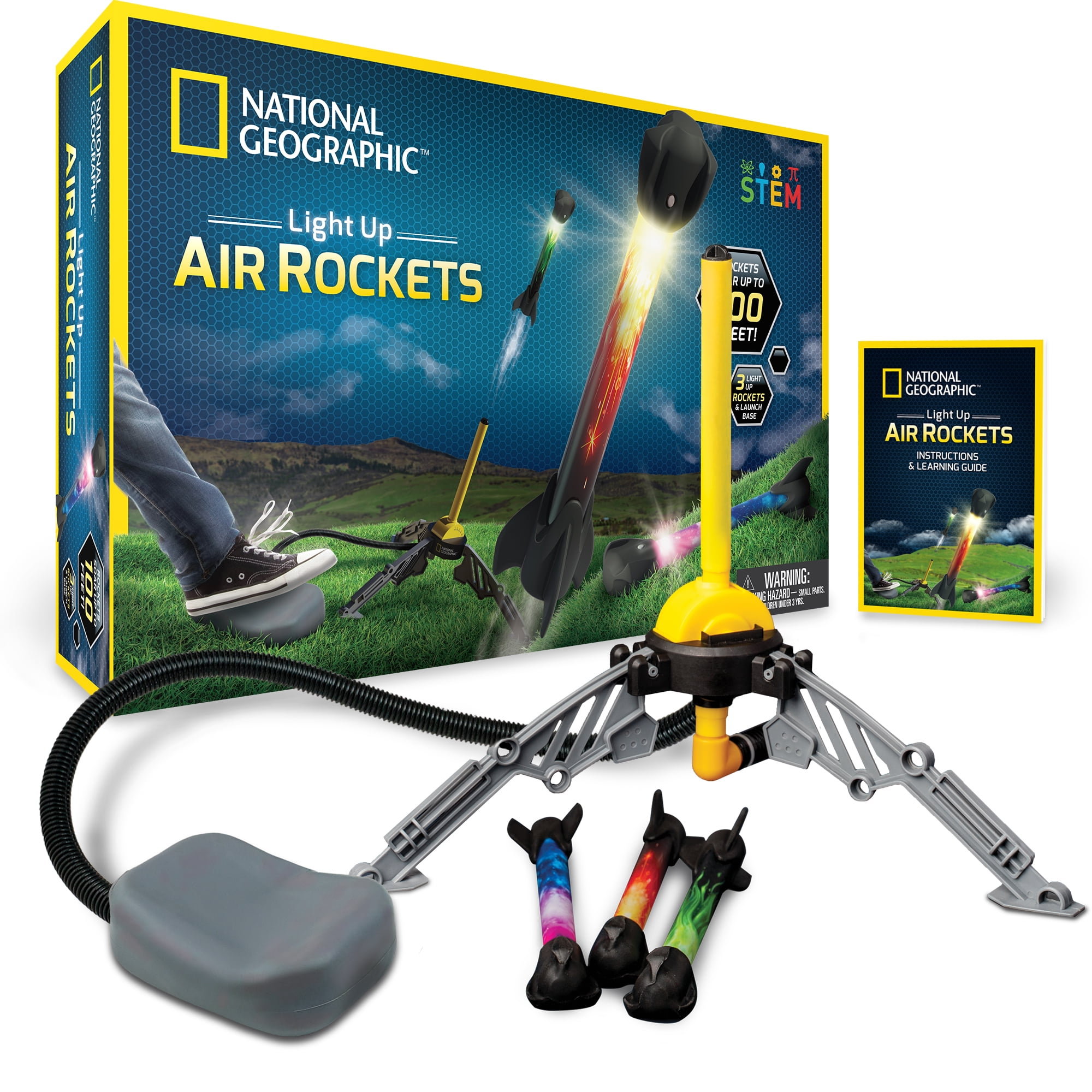 National Geographic Air Rocket Toy STEM Ultimate LED Rocket Launcher for Kids 