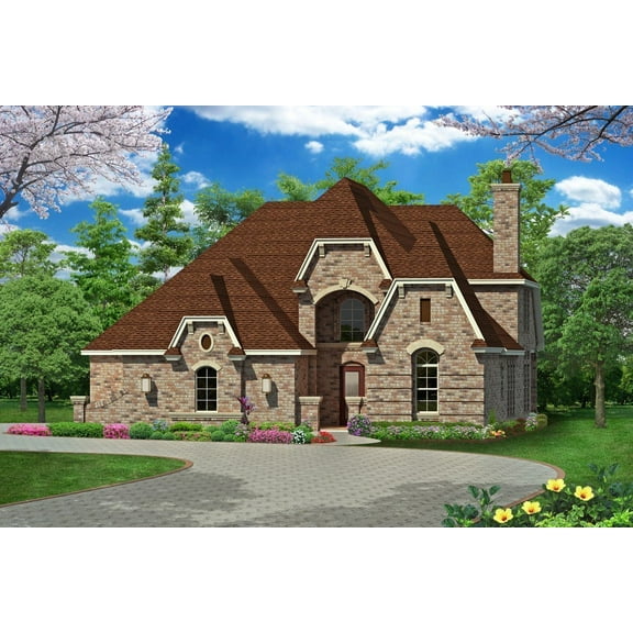 015-718: Luxury Traditional 3 Bed, 4 Bath Luxury Home Plan, 3968 Sq Ft: Full Blueprints with License to Build by Home Plan Marketplace - Lesuto