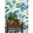 thumbnail image 4 of NextWall Lagoon Boho Leaf Trail Peel and Stick Wallpaper, 4 of 10