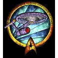 thumbnail image 2 of Junior's Star Trek USS Enterprise Stained Glass To Boldly Go  Graphic Tee Black Small, 2 of 3