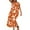 Orange-3, variant on 2025 Ladies' V Neck Short Sleeve Lace Up Printed Large Skirt Dress Women's Summer Dress Ladies Maxi Dress Womens Summer Casual Dresses Season Dress Maxi Shirt Dresses Knee Length Dresses fo