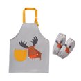 thumbnail image 1 of Cheers 1 Set Animal Pattern Kids Apron with Sleevelet Polyester Playing Games Children Garden Apron for Cleaning, 1 of 8