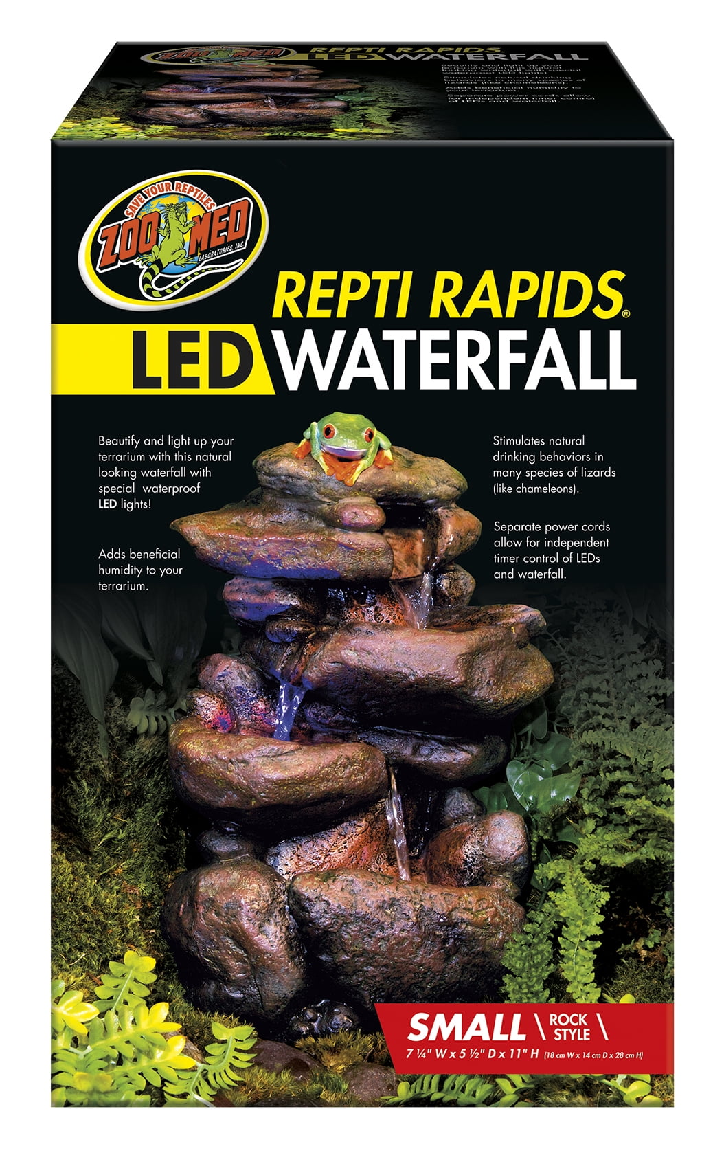 Zoo Med REPTI RAPIDS LED WATERFALL SKULL chameleon Medium 